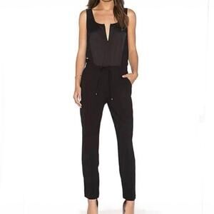 Trina Turk Black Athleisure Drawstring Waist Jumpsuit